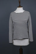 MARIMEKKO White Black Striped Round Neck Long Sleeve Stretch Blouse Top – Size S