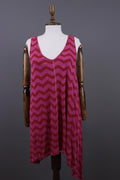 GUDRUN SJODEN Purple Stripe Lagenlook Sleeveless Blouson Midi Dress – Size L