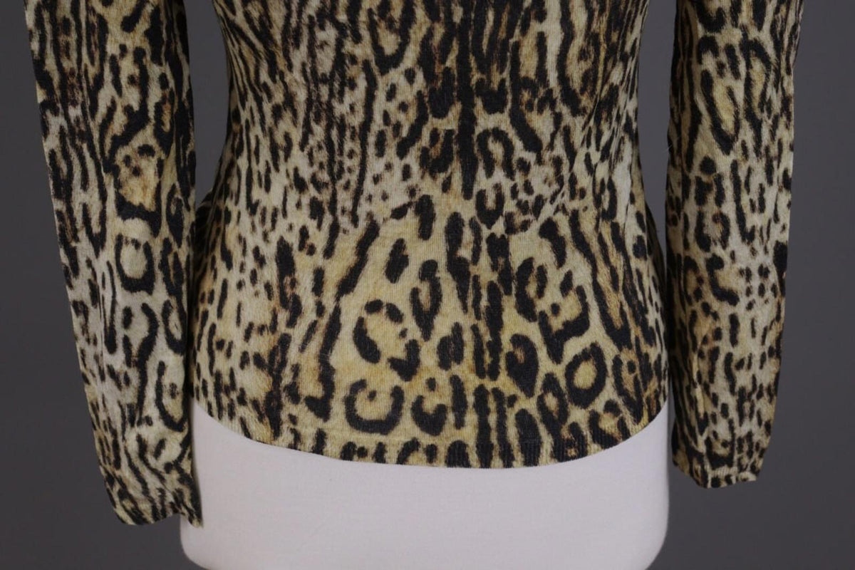 BLUMARINE Multicolor Animals Printed Knit Turtle Neck Sweater – Size I 42 / D 36