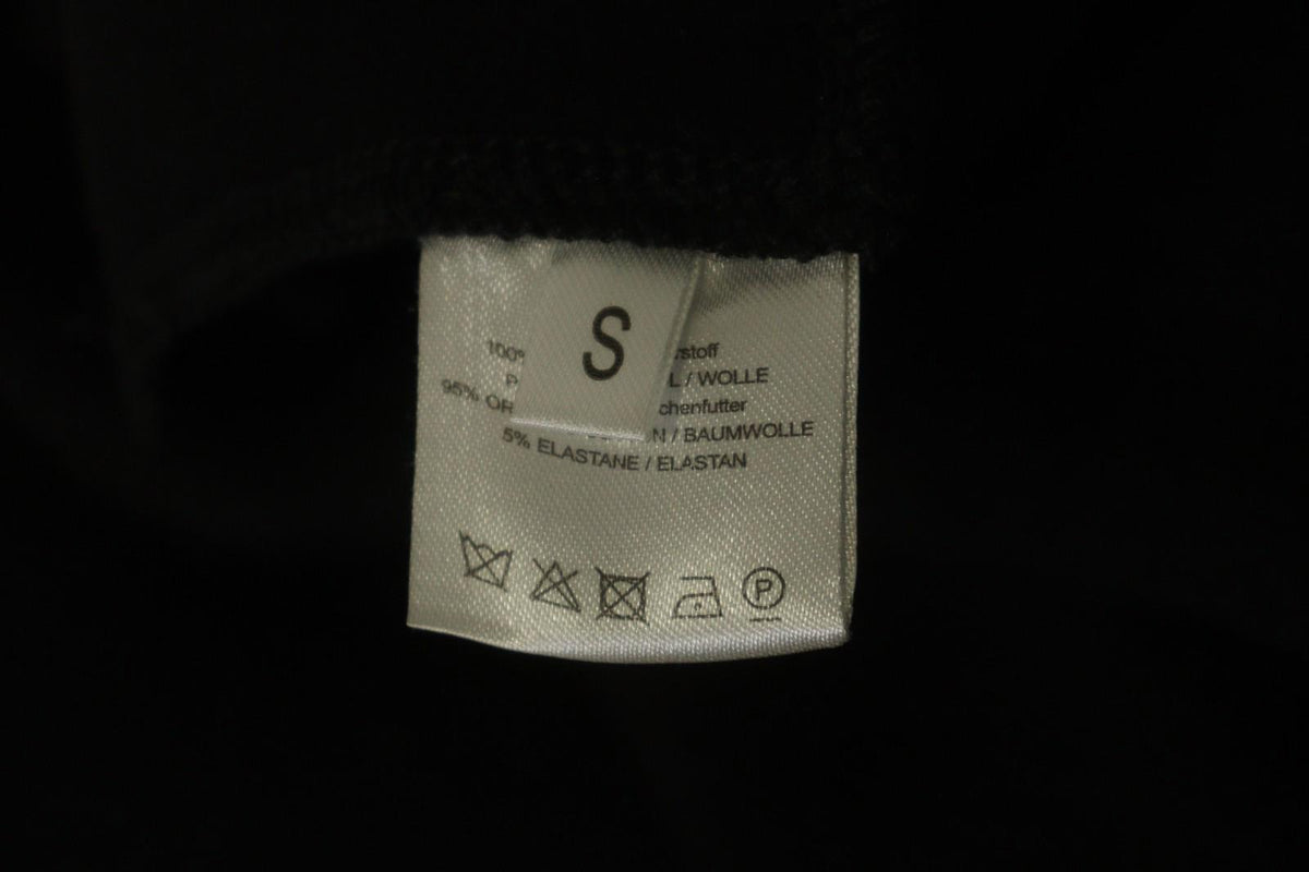HANNES ROETHER Black 100% Wool Cap Sleeve Crew Neck Pullover Sheath Dress – Size S