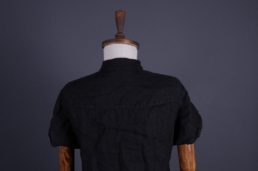 BARENA Black Linen Short Sleeve Blouse Shirt – Size 40 / M