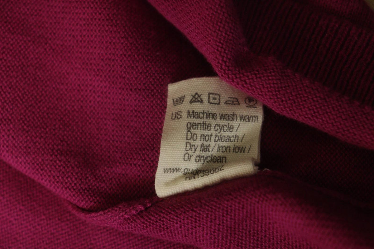 GUDRUN SJODEN Pink 100% Cotton Tight Knit Round Neck Pullover Sweater – Size L