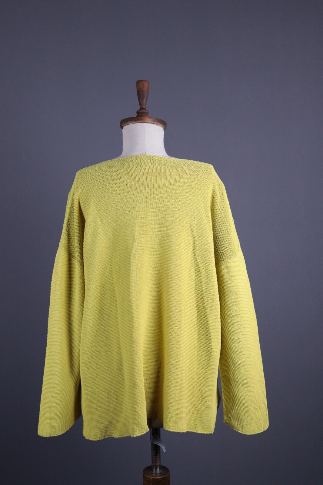 Used OSKA Yellow V-Neck Lagenlook Long Sleeve Tunic Top – Size 4