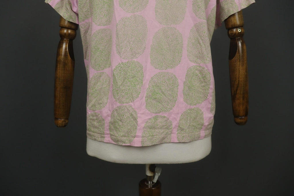 MARIMEKKO Pink Green Polka Dot Short Sleeve Round Neck Pullover Knit Top M/L