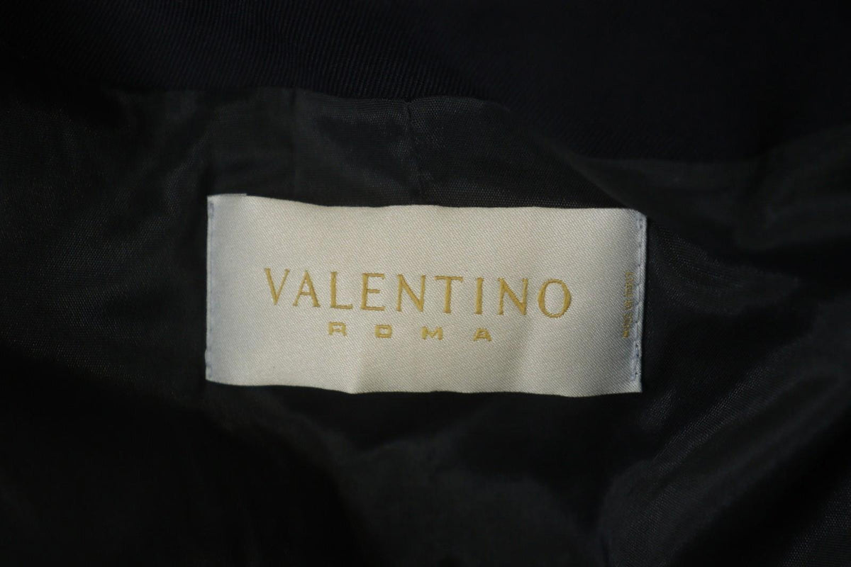 VALENTINO ROMA Navy Long Sleeve Mock Neck Formal Full Zip Blazer Jacket – Size 46