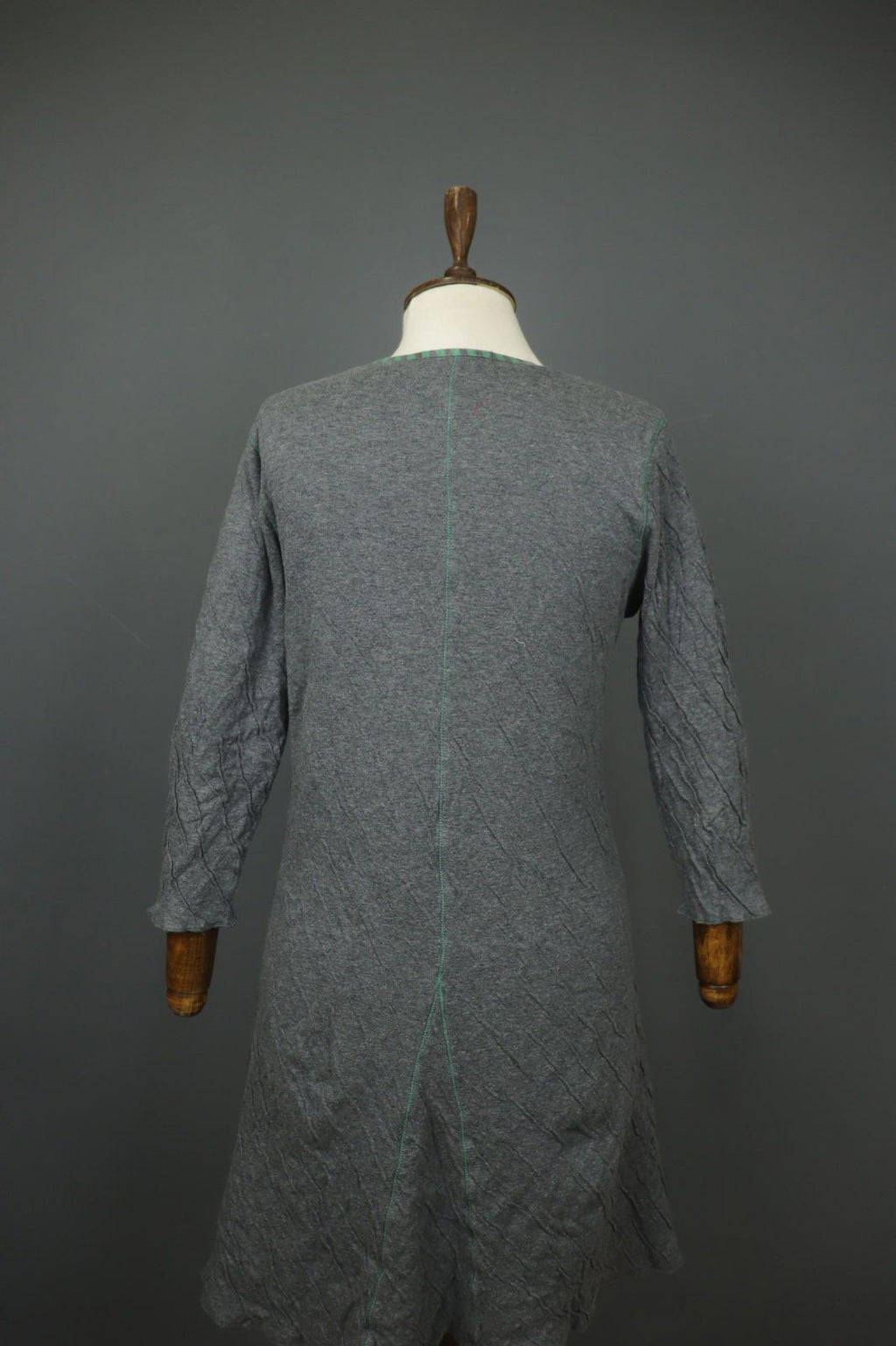 GUDRUN SJÖDEN Gray Polka Dot Textured Lopng Sleeve Pullover A-Line Dress – Size M