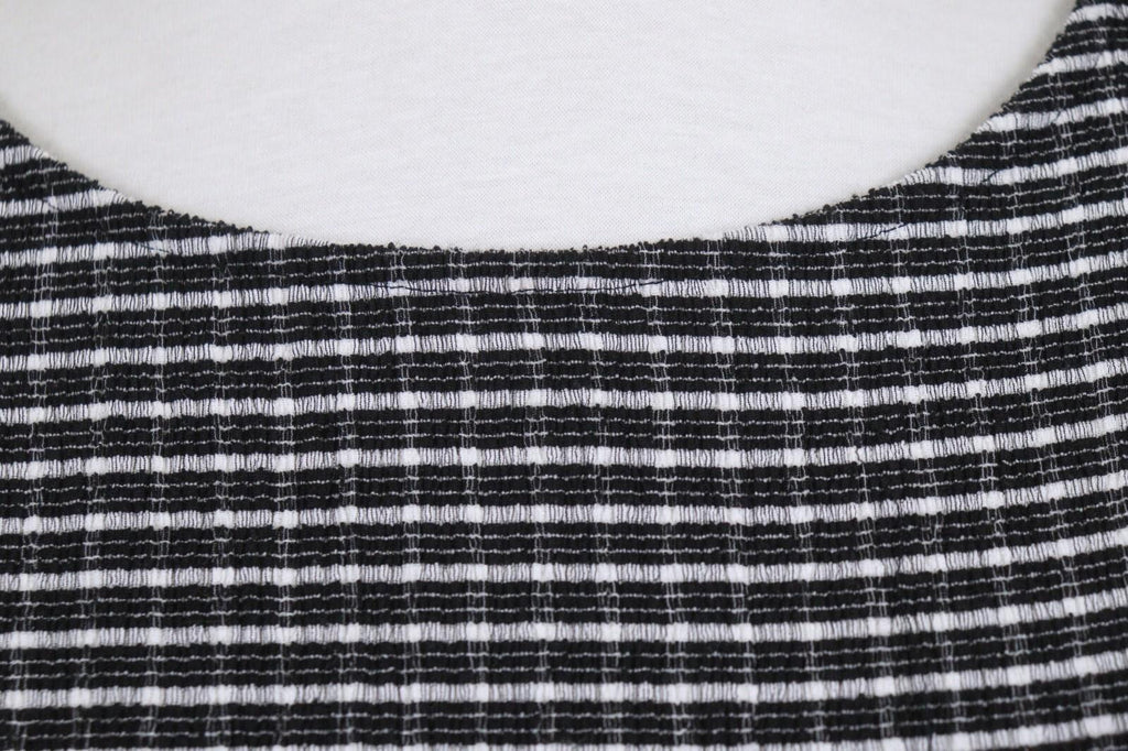 ZADIG & VOLTAIRE Black and White Casual Long Sleeve Round Neck Top Blouse