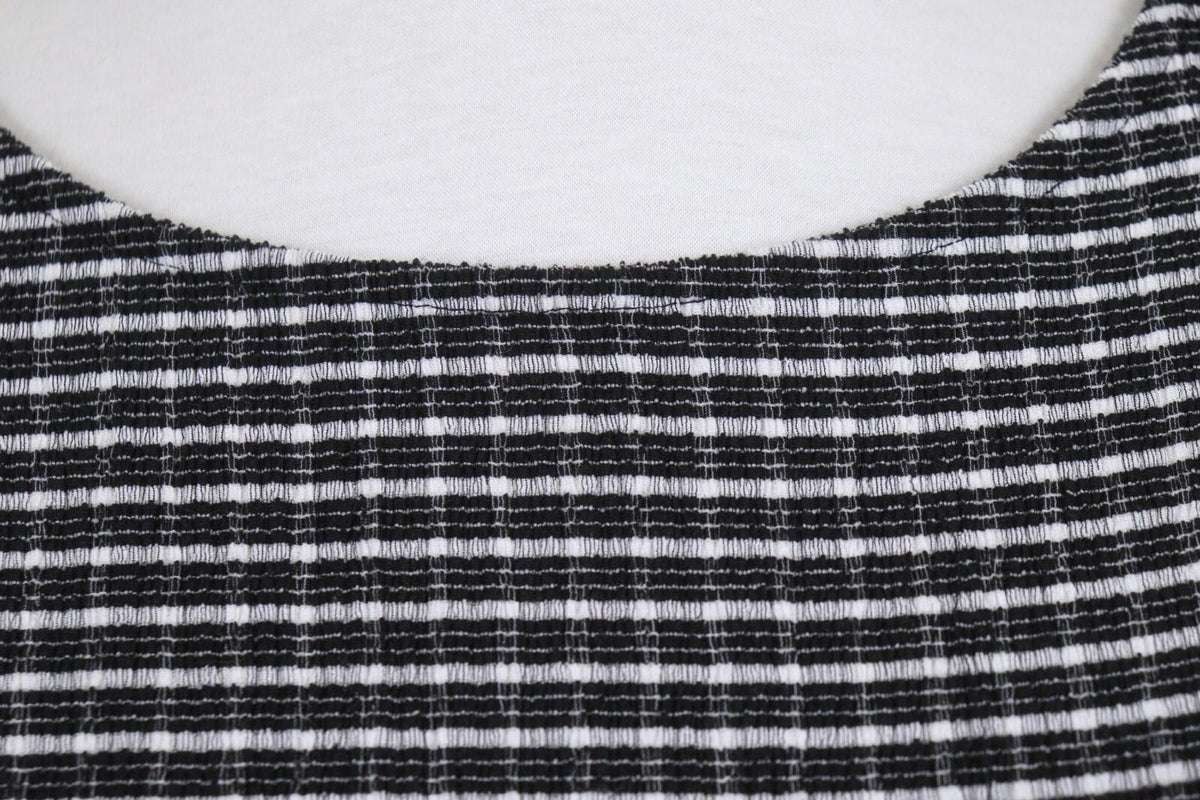 ZADIG & VOLTAIRE Black and White Casual Long Sleeve Round Neck Top Blouse
