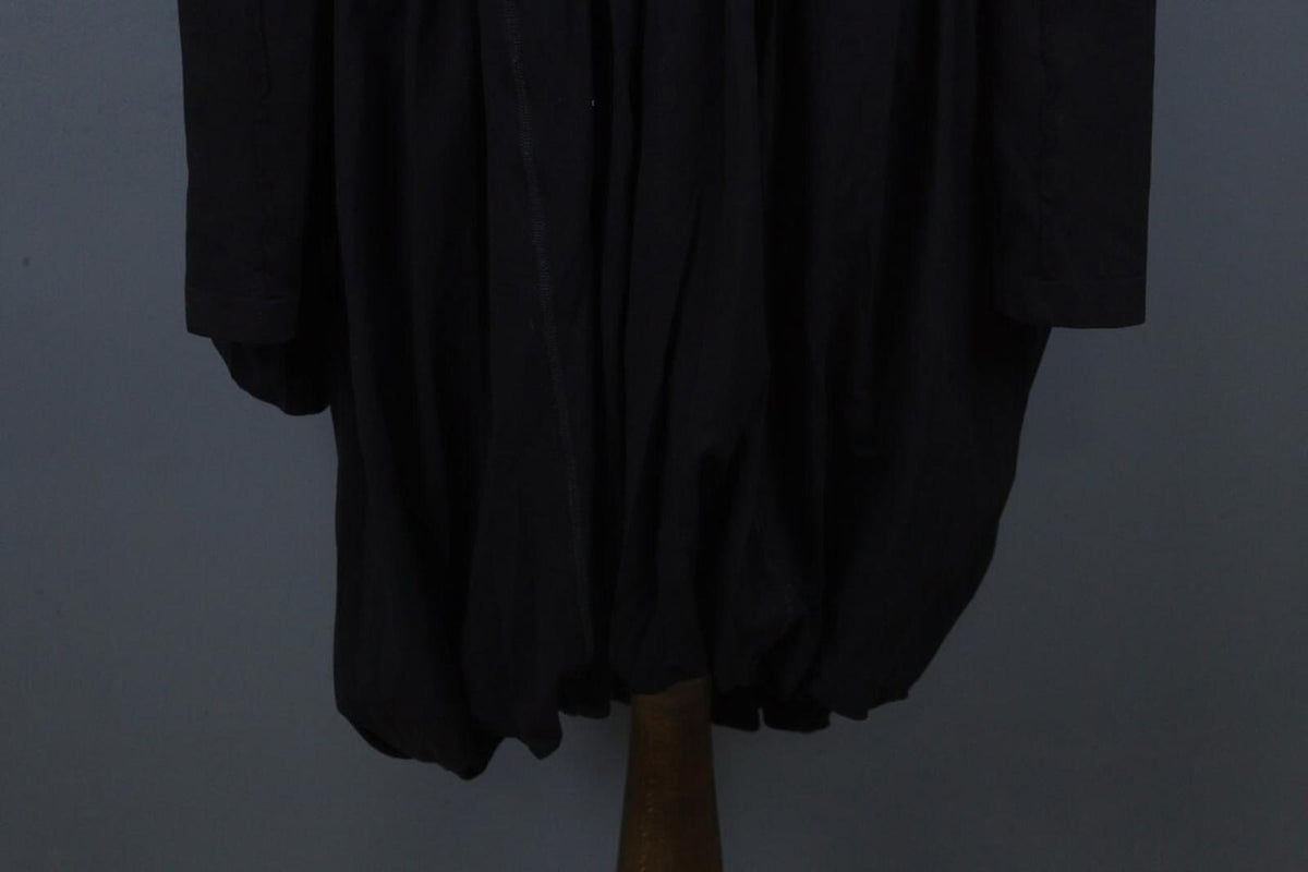 HIGH USE Black Square Neck Long Sleeve Casual Tie Front Fit & Flare Dress – Size L