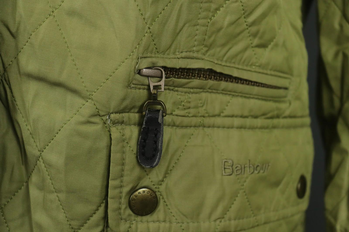 BARBOUR Green Long Sleeve Collared Flap Pocket Snap Front Quilted Jacket – Size 38