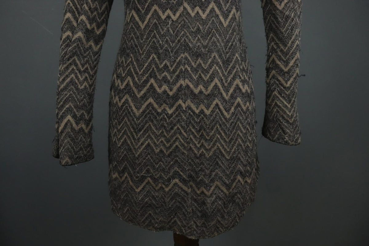 TRANSIT PAR SUCH Gray Brown Chevron Long Sleeve Button-Front Cardigan – Size 1