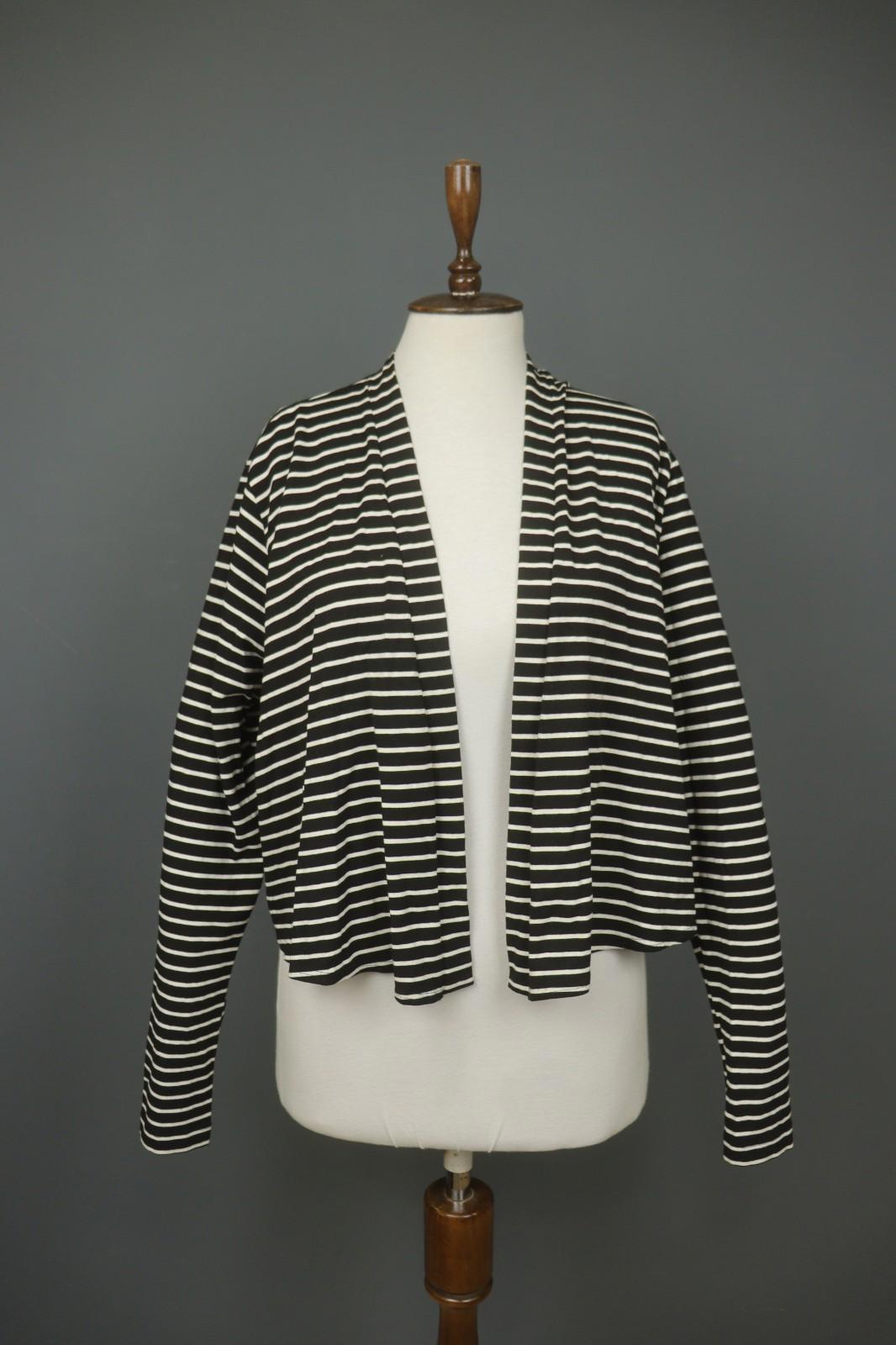 MARIMEKKO Samu-Jussi Koski Black White Stripe Open Front Cardigan Sweater – Size L