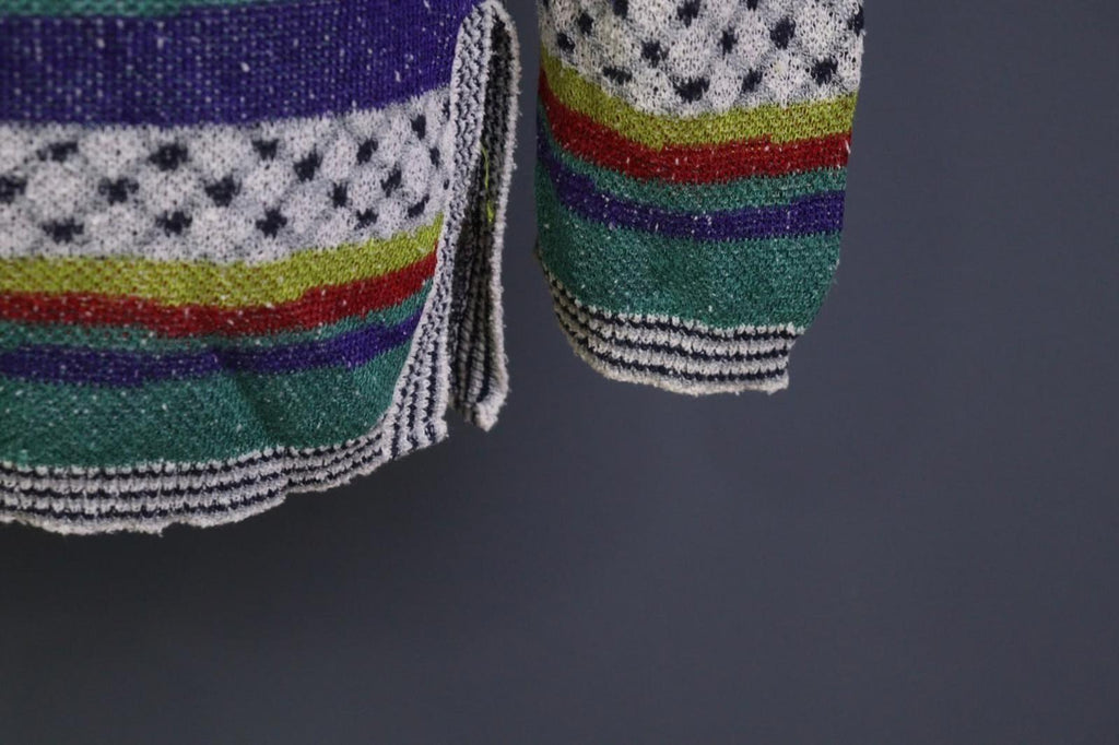 MISSONI SPORT Multi Striped Cotton Knitted Long Sleeve Pullover Sweater – Size 44