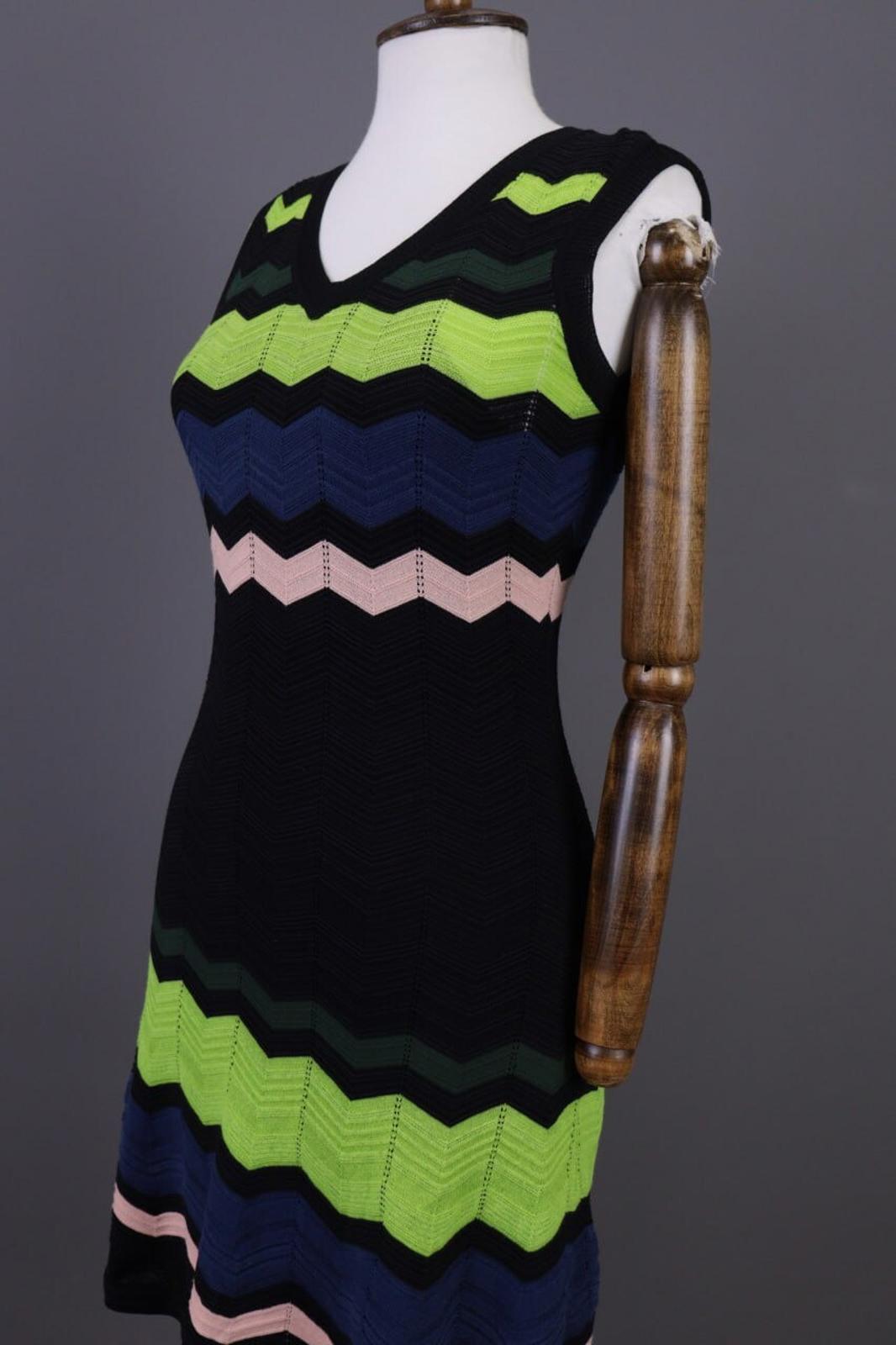 MISSONI Multicolor Striped Sleeveless Knit Bodycon Dress – Size 38