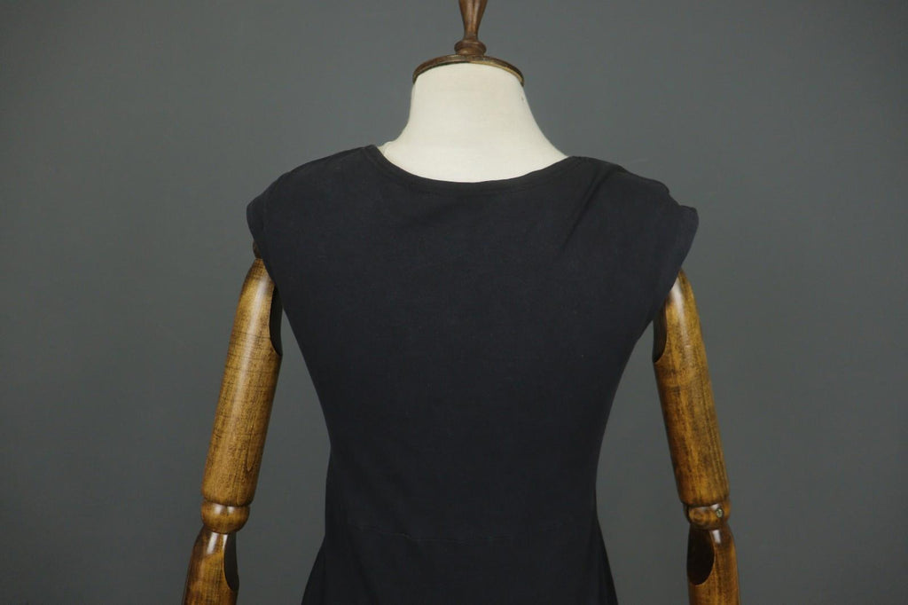 GUDRUN SJODEN Black Organic Cotton Scoop Neck Sleeveless Bodycon Dress – Size S