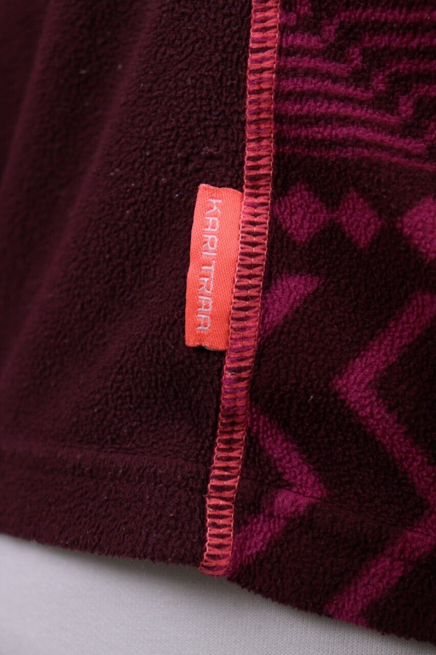 Kari Traa Purple Geometric Striped Full Zip Fleece Jacket – Size L