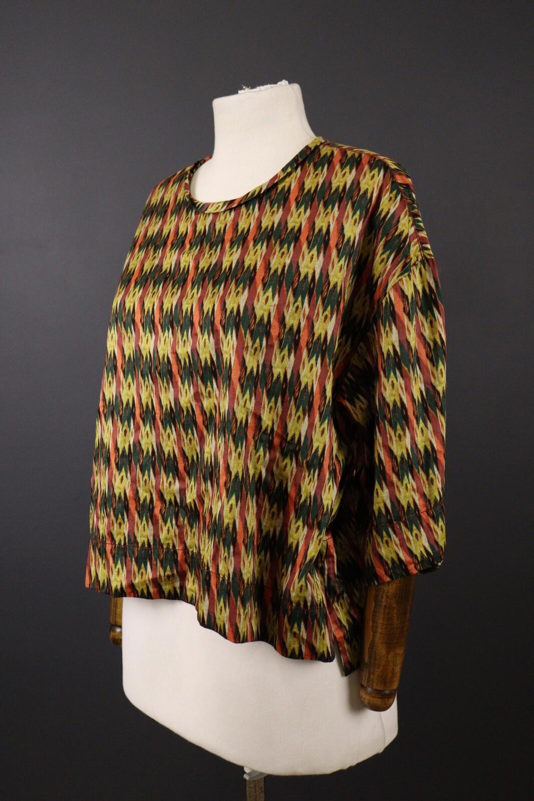 ISABEL MARANT ETOILE Multicolor Abstract Long Sleeve Blouson Top Shirt – Size 38