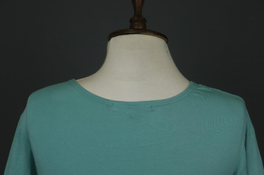 GUDRUN SJODEN Green Modal Knit Round Neck Long Sleeve Blouse Tunic Top – Size M