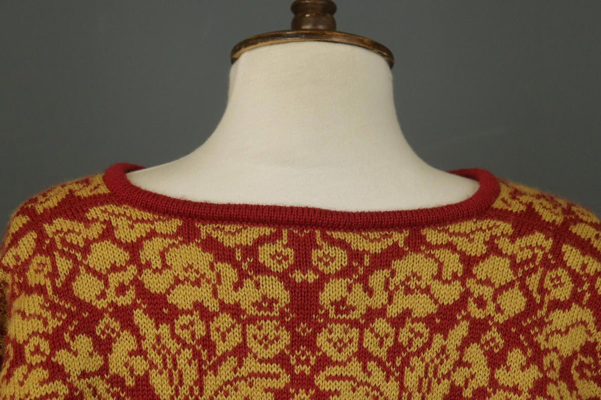 OLEANA Multi 100% Wool Floral Knitted Long Sleeve Button Front Cardigan – Size M