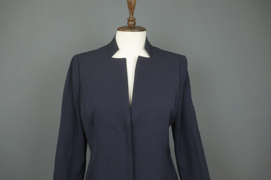 VALENTINO ROMA Navy Long Sleeve Mock Neck Formal Full Zip Blazer Jacket – Size 46