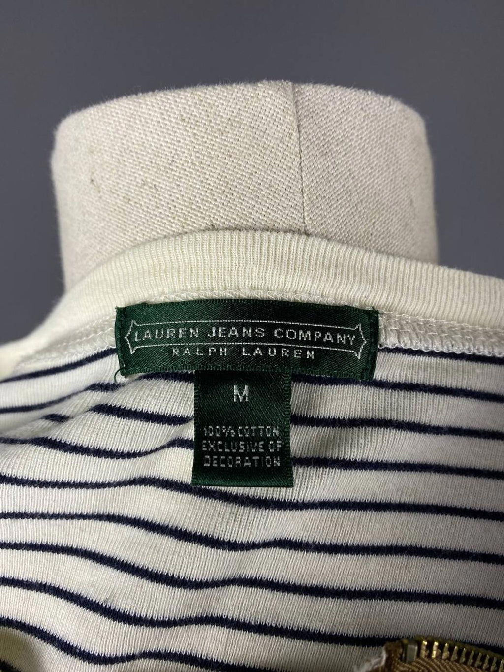 LAUREN JEANS COMPANY RALPH LAUREN Striped Elbow Patches Sweater – Size M