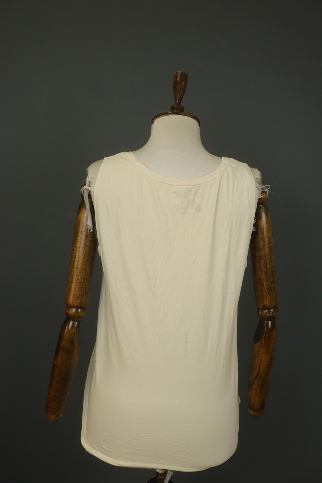 GUDRUN SJODEN White Organic Cotton Wide Straps Round Neck Pullover Tank Top Sz L
