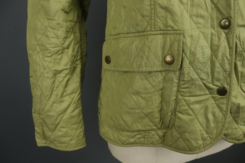 BARBOUR Green Long Sleeve Collared Flap Pocket Snap Front Quilted Jacket – Size 38