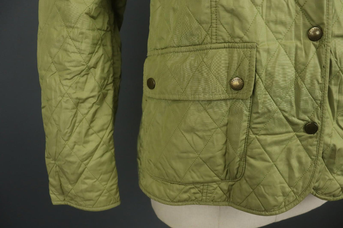 BARBOUR Green Long Sleeve Collared Flap Pocket Snap Front Quilted Jacket – Size 38
