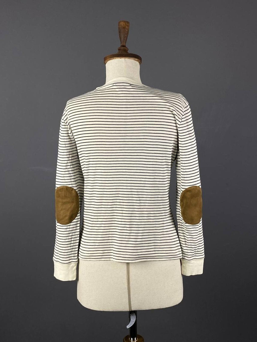 LAUREN JEANS COMPANY RALPH LAUREN Striped Elbow Patches Sweater – Size M
