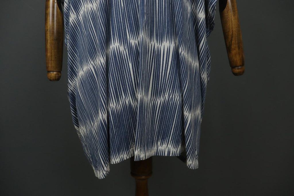 MARIMEKKO PRIP 3 Blue White Striped Viscose Round Neck Lagenlook Dress – Size L