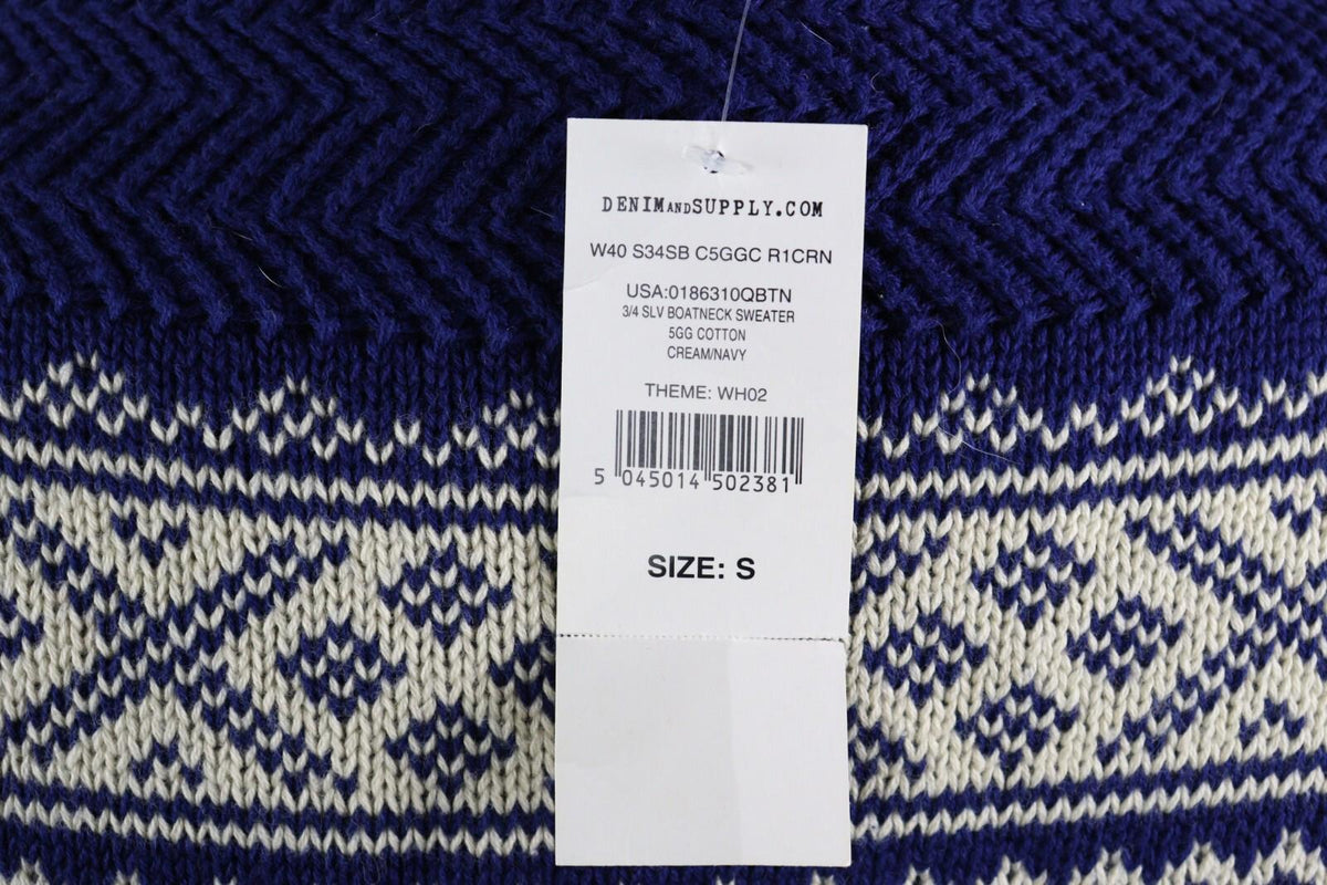 DENIM & SUPPLY RALPH LAUREN Blue Fair Isle Knit Sweater – Size S