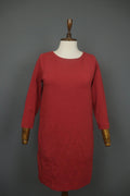 GUDRUN SJODEN Red Organic Cotton Long Sleeve Round Neck Sweater Dress – Size S