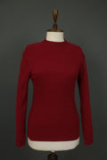 COP.COPINE Red Viscose Knitted Raglan Sleeve Mock Neck Pullover Sweater – Size M