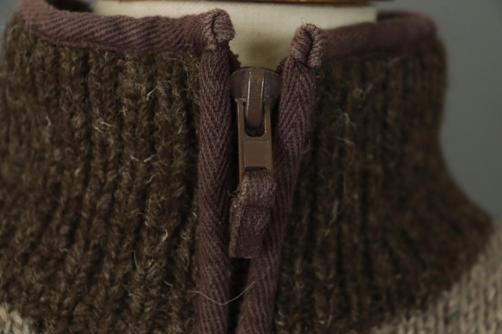 PACHAMAMA Multi Striped Wool Cable Knit Mock Neck 1/4 Zip Sweater – Size L / M