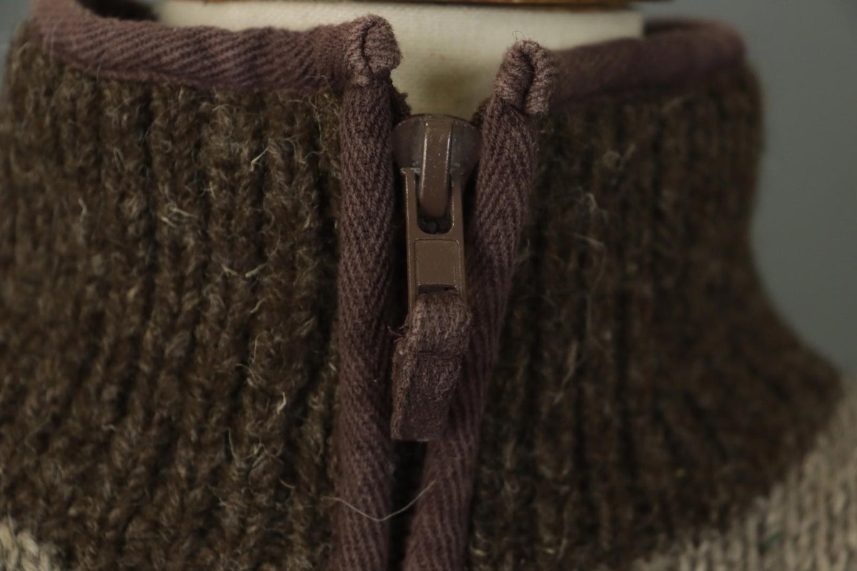 PACHAMAMA Multi Striped Wool Cable Knit Mock Neck 1/4 Zip Sweater – Size L / M