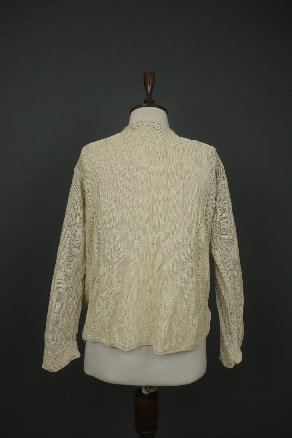 GUDRUN SJODEN Beige Knitted Long Sleeve Button Front Cardigan Sweater – Size XL