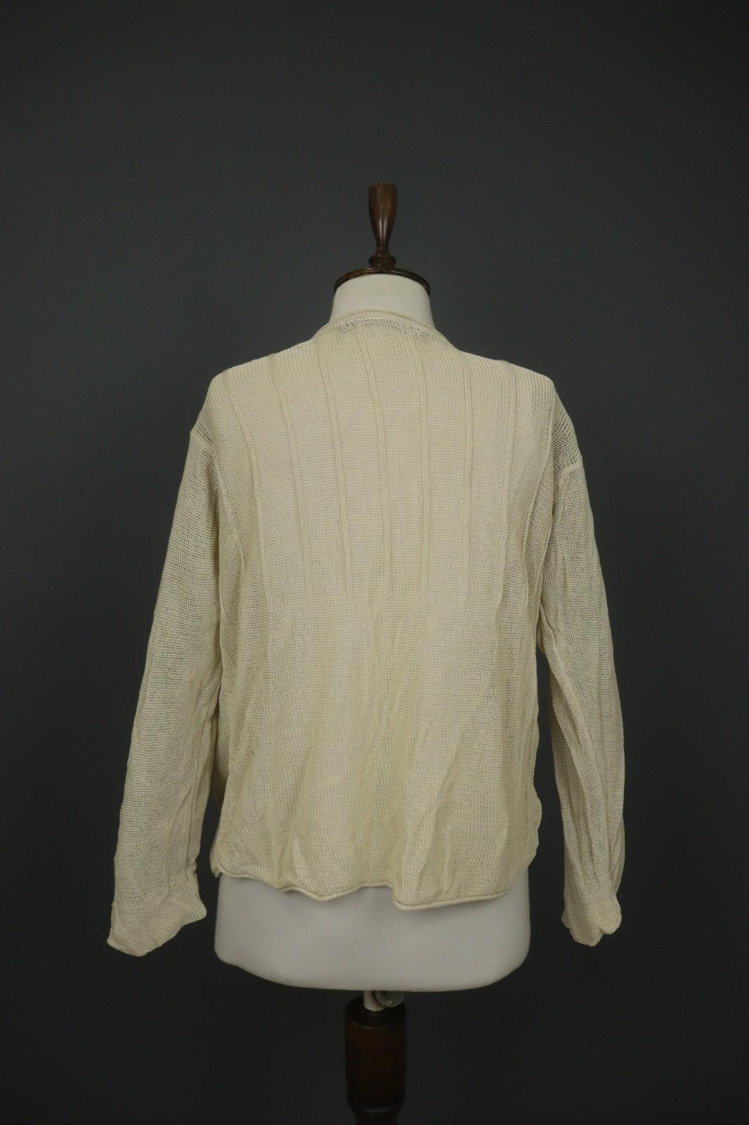 GUDRUN SJODEN Beige Knitted Long Sleeve Button Front Cardigan Sweater – Size XL