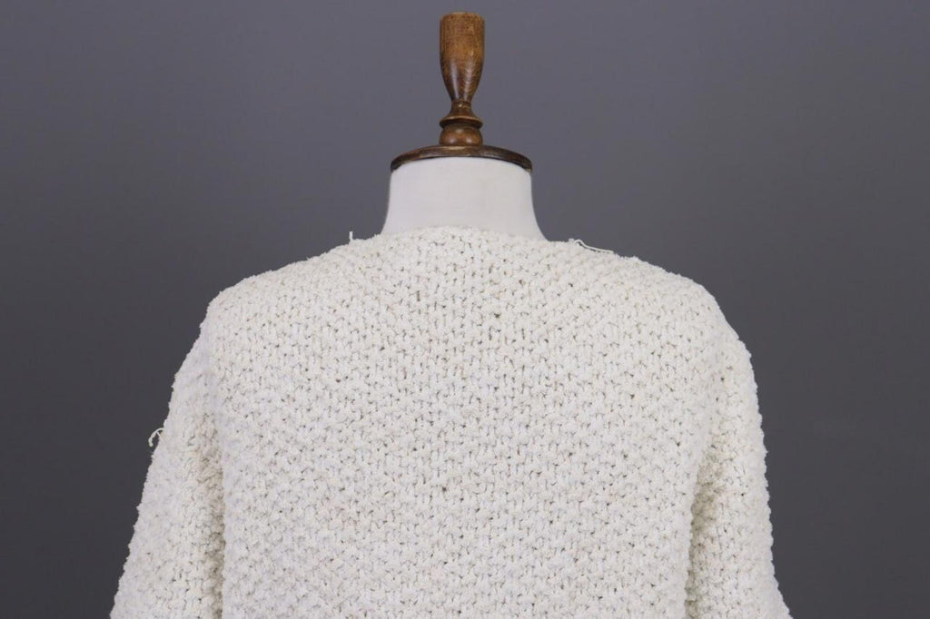 GANNI White Knit Open Front 3/4 Sleeve Cardigan Sweater – Size S