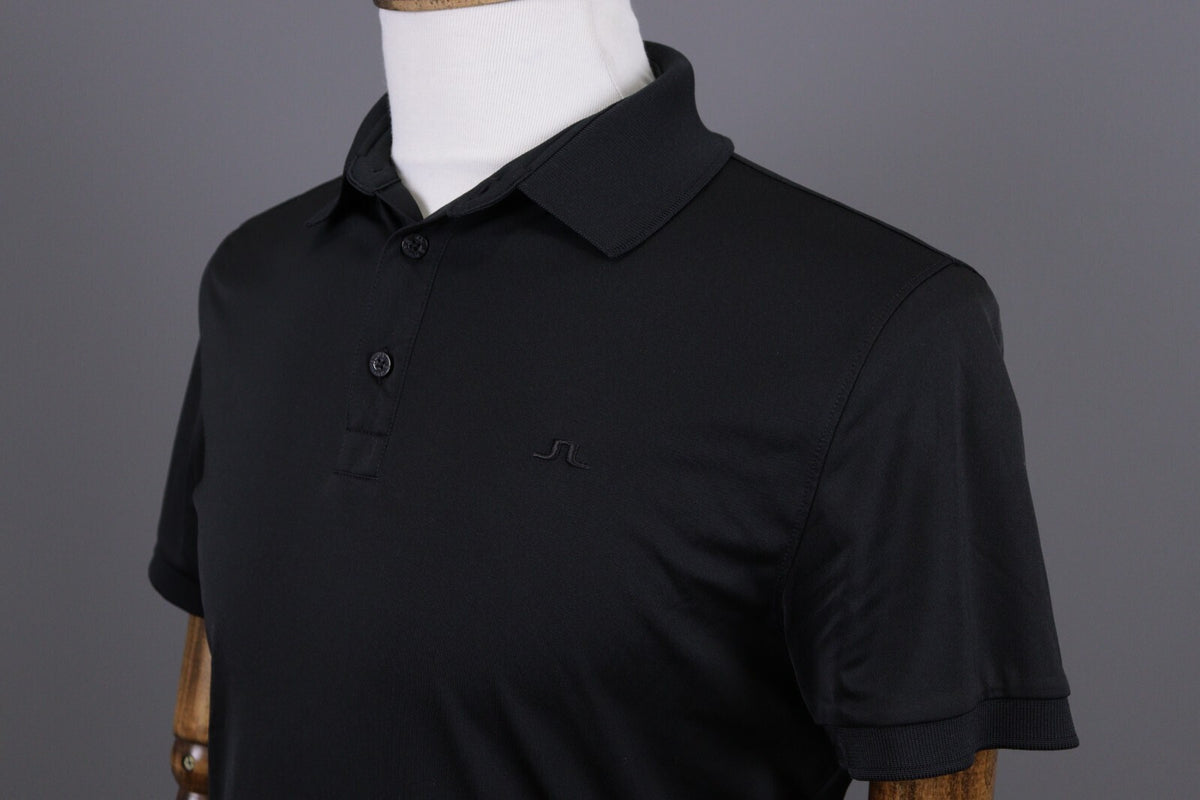 J.Lindeberg Regular Fit Sport Golf Black Short Sleeve Polo Shirt – Size M