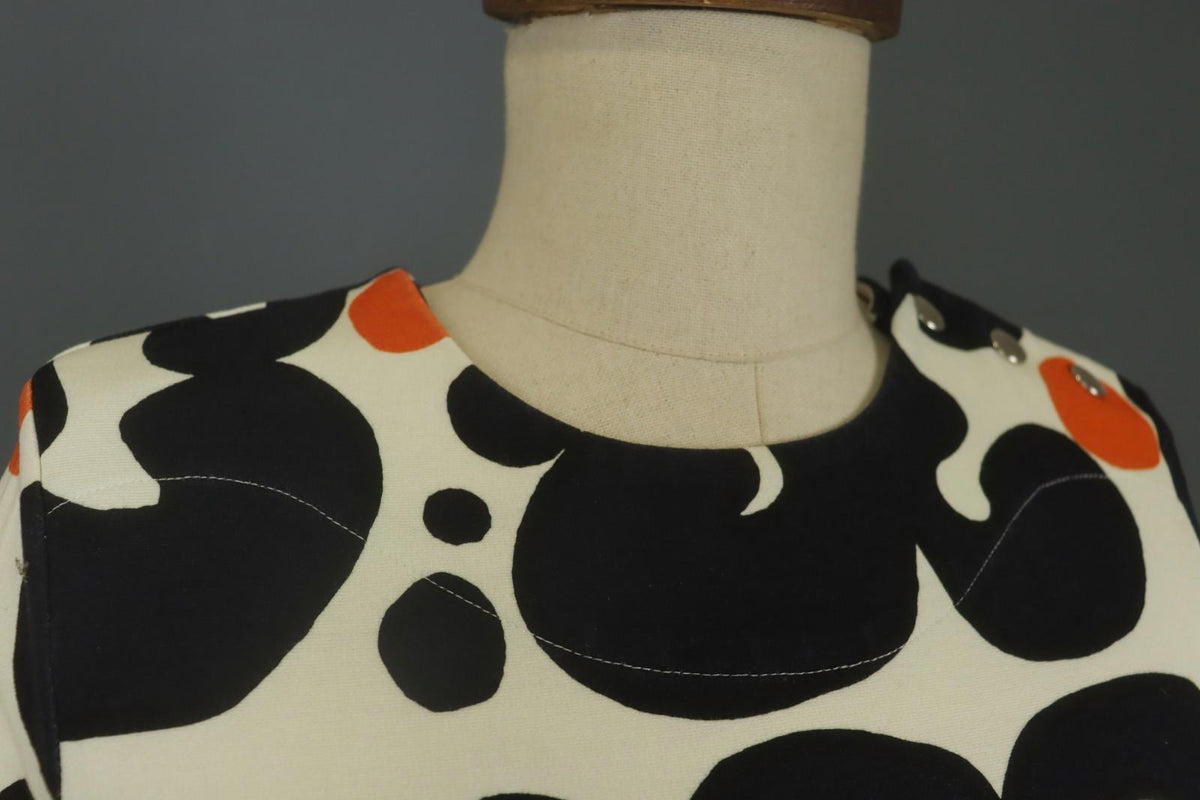 MARIMEKKO SIERRA Multi Patterned Viscose Snap Shoulder Sheath Dress – Size S