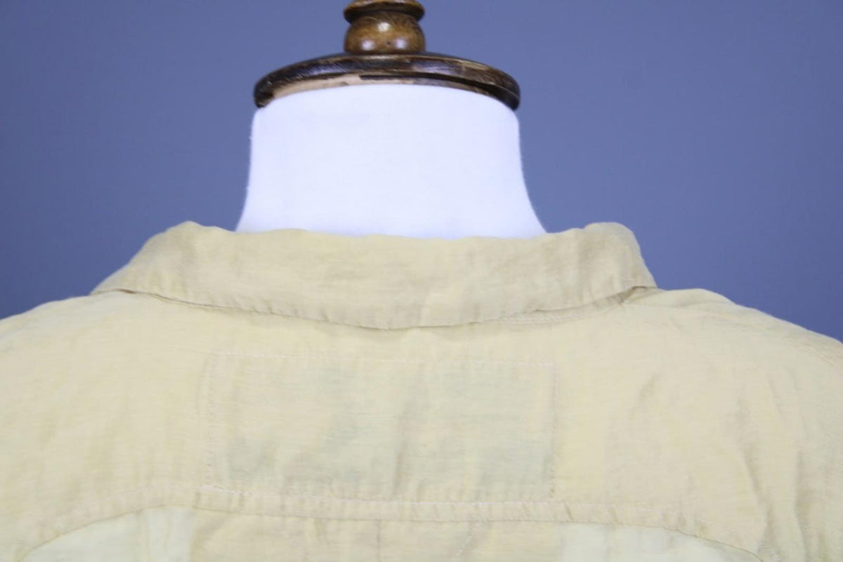 RUNDHOLZ Beige Classic Fit Collared Long Sleeve Button Front Shirt Top – Size L
