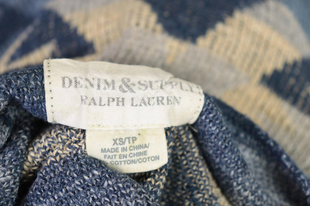 DENIM&SUPPLY RALPH LAUREN Blue Aztec Print Knit Sweater – Size XS