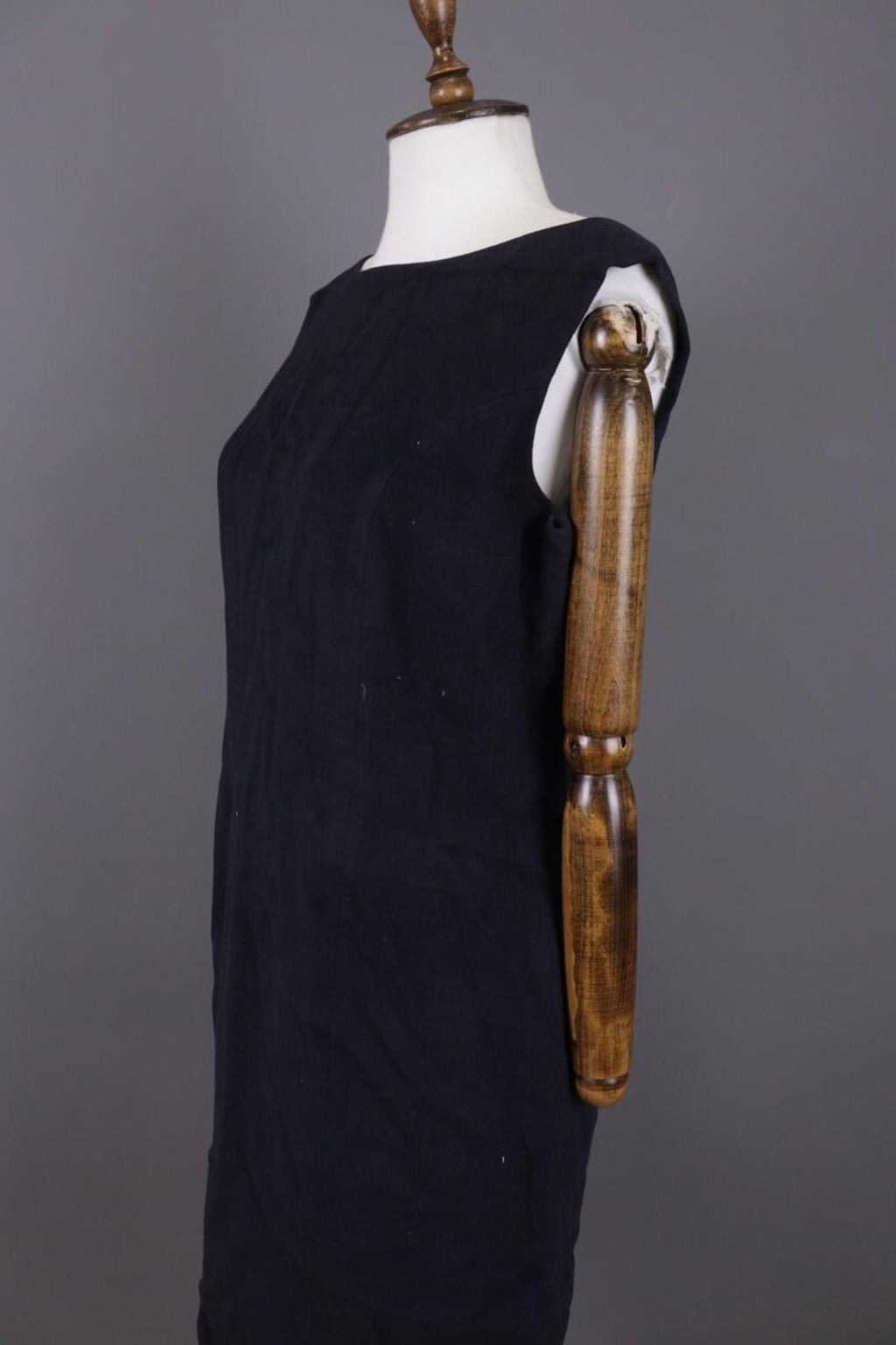 BURBERRY LONDON Blue Wool Angora Lined Sleeveless A-Line Midi Dress – Size 14