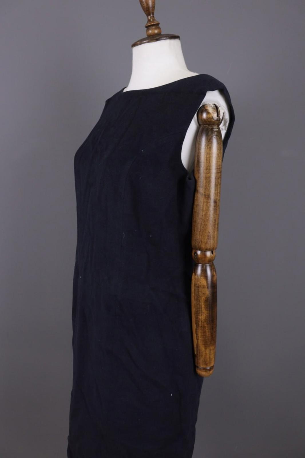 BURBERRY LONDON Blue Wool Angora Lined Sleeveless A-Line Midi Dress – Size 14