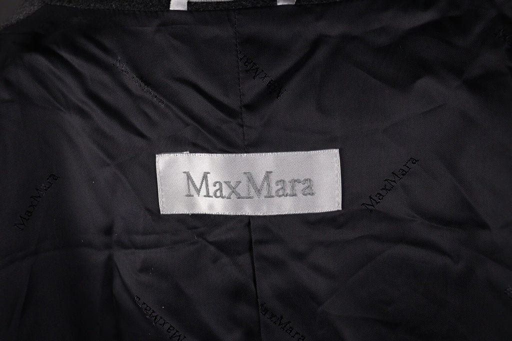 MAX MARA Gray Wool Double Breasted Relaxed Overcoat – Size US 10