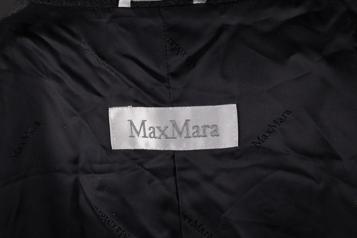 MAX MARA Gray Wool Double Breasted Relaxed Overcoat – Size US 10