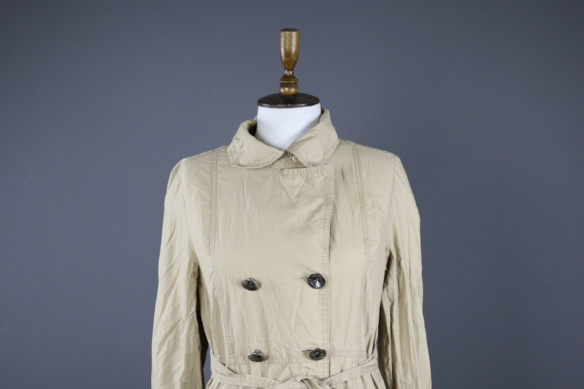 Cop Copine Casual Double Breasted Belted Trench Coat Jacket – Women's 2