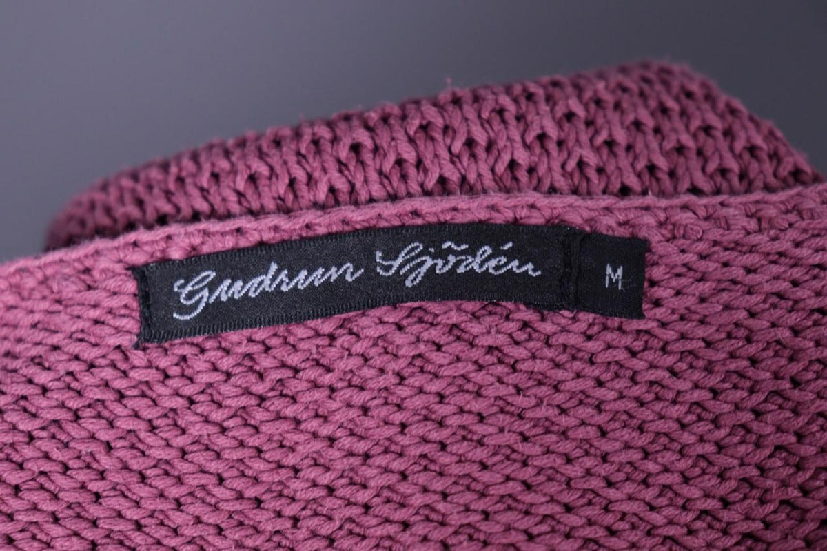 GUDRUN SJODEN Pink Cotton Chunky Knit Oversized Sweater – Size M