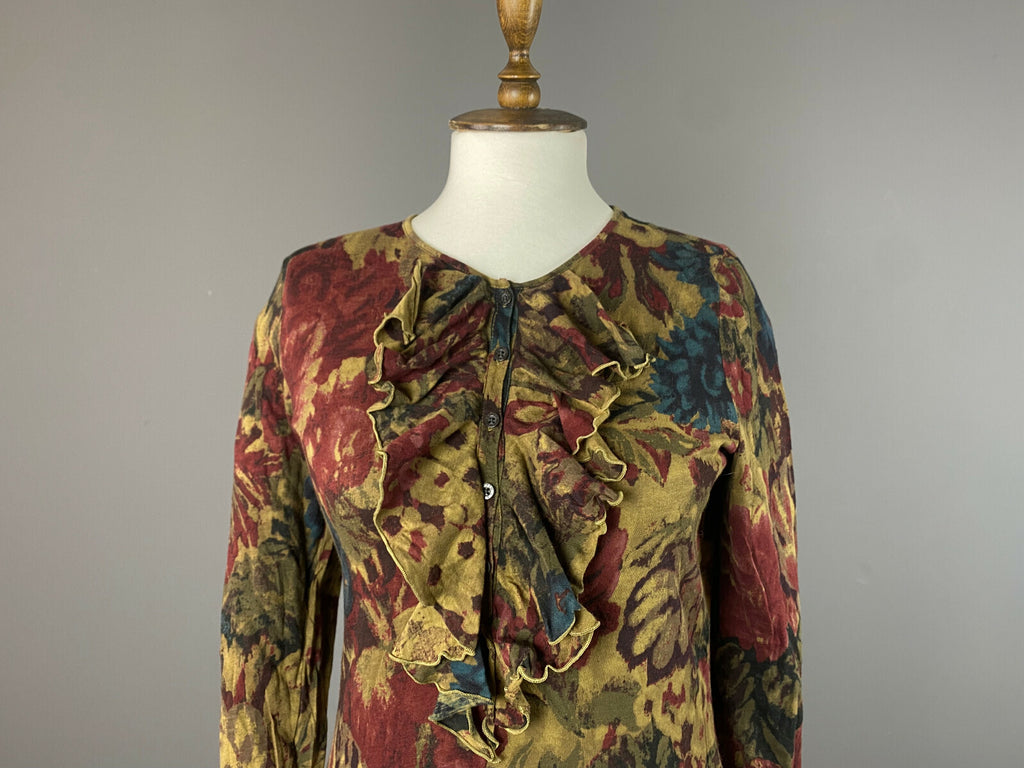 Lauren Ralph Lauren Multicolor Floral Button Long Sleeve Sweater – Women's M