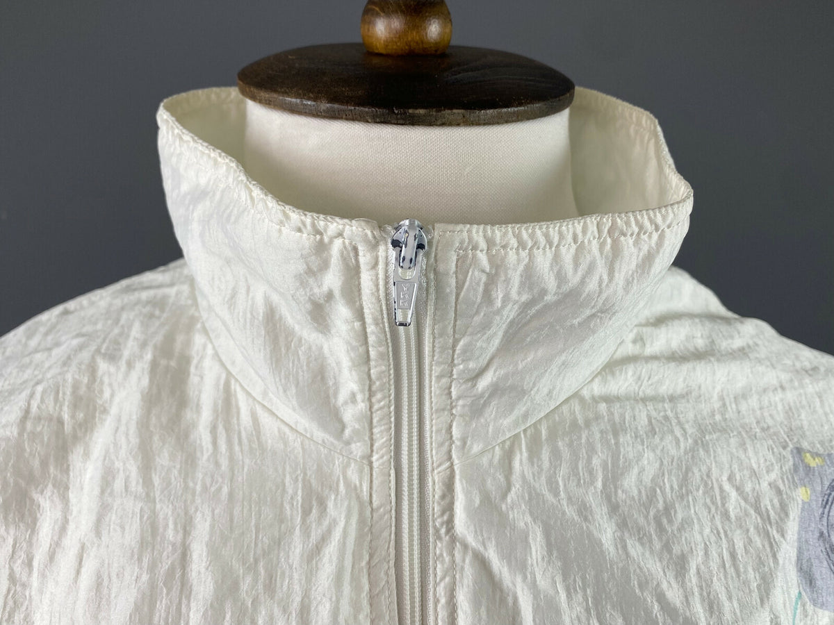 Vintage Rare Adidas Originals White Zip Up Track Jacket D 44 F 40